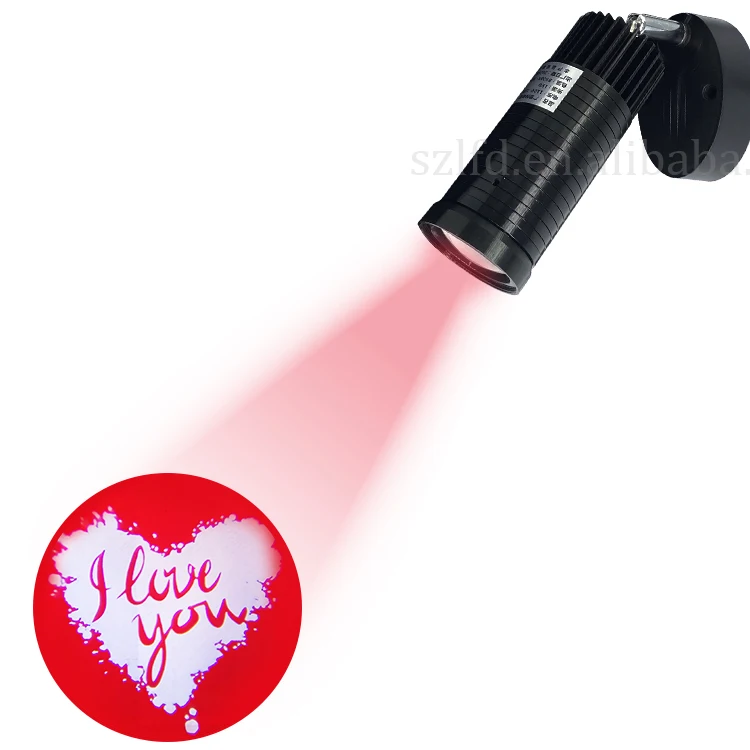 Прямая поставка лазерный проектор Gobo 15 Вт с индивидуальным логотипом для рекламы магазина украшение свадебной вечеринки