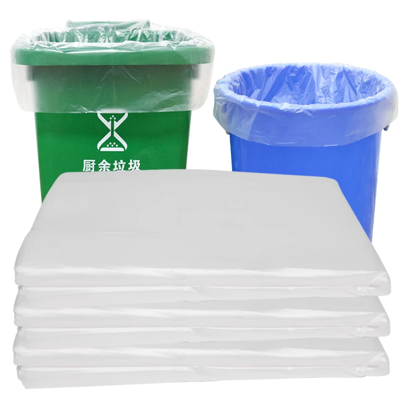Custom cheapest recycled  large big plastic garbage bag manufacturers white  in rolls heavy duty household and out door