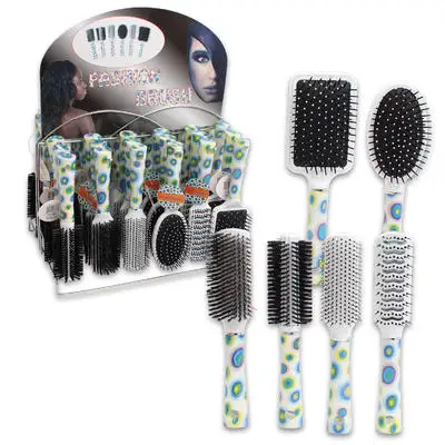 25pcs rubber handle base plastic display hair hairbrush comb mirror brush set ningbo china alibaba factory wholesale