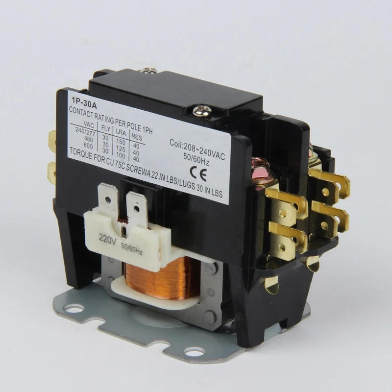 Air Conditioning Contactor 30A 40A Contactor Single-phase 240v OEM 2 Pole Ac Contactor 1P 2P 3P 4P Motor 220 V Relay 220v Ac
