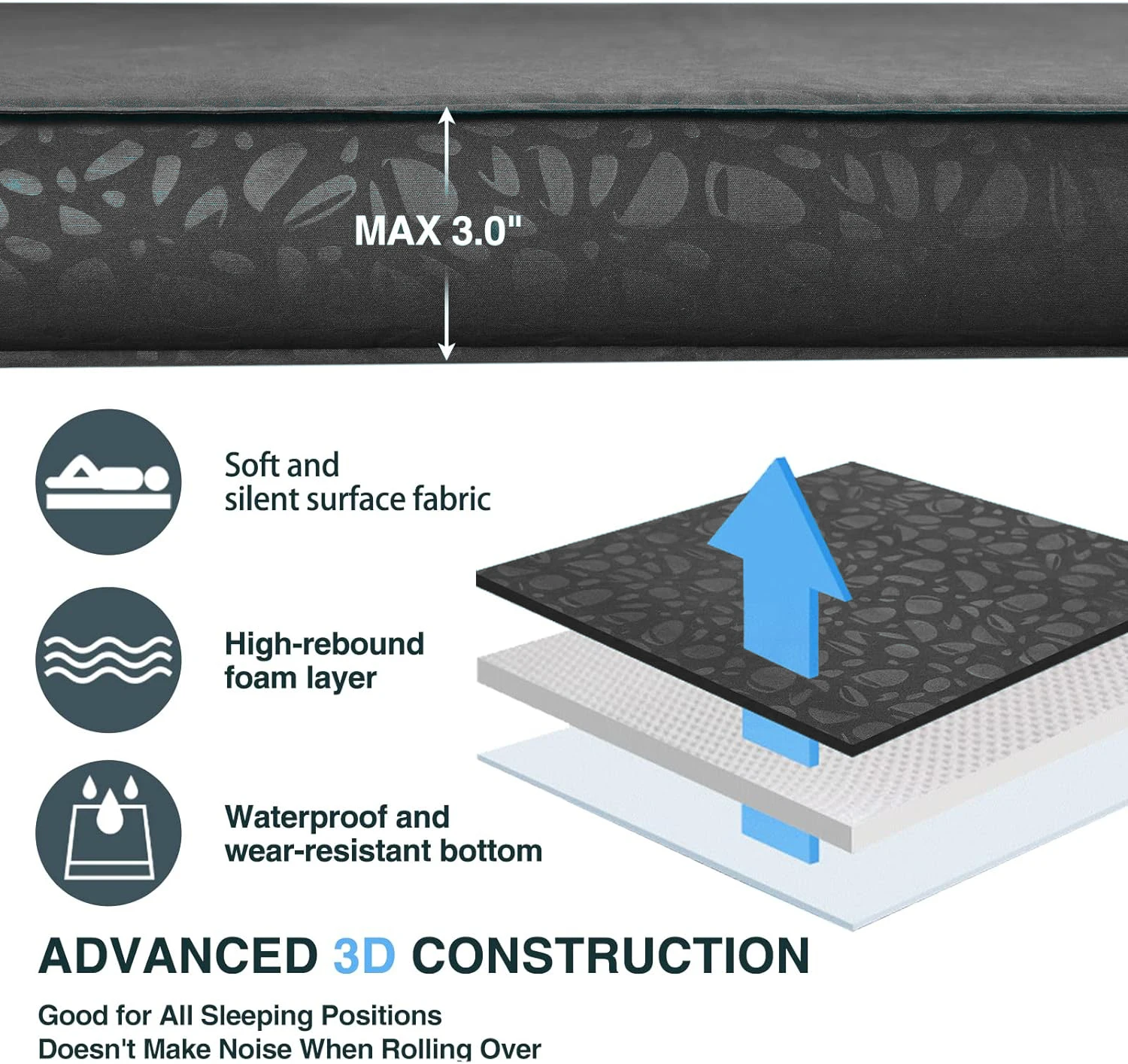 Custom SUV Car Travel Sleeping Foldable Air Inflatable Camping Foam Mattress Air Bed