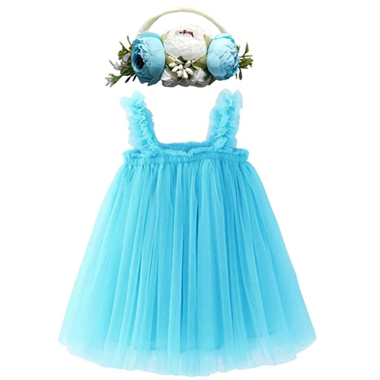 Lavender Solid Color Layered Tulle Tutu Dress for 12 months Baby Toddler Kids Girls Birthday Wedding flower dress with headband