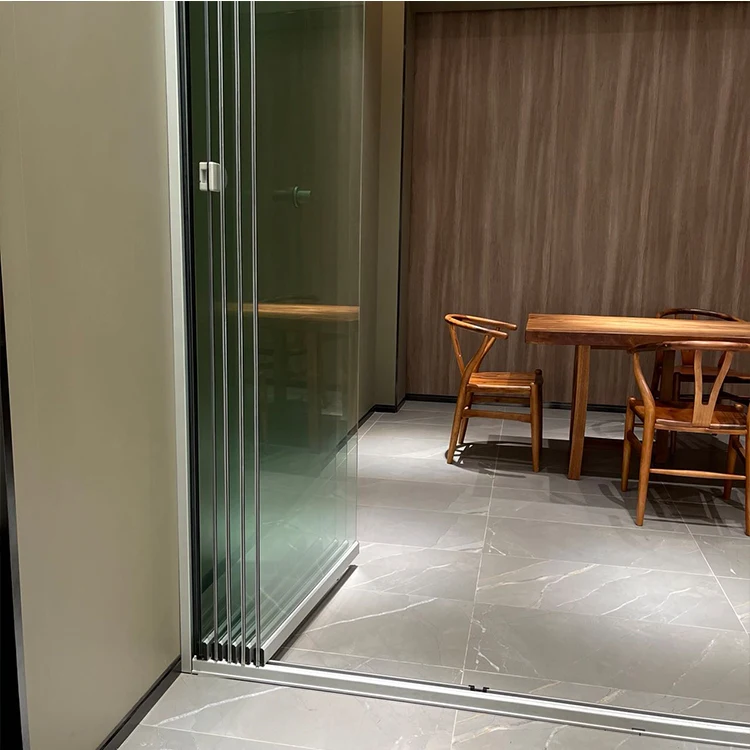 Stack Waterproof Soundproof Residential French Sliding Bi Folding Door Curtain Malaysia 8mm Frameless Folding Glass Patio Doors