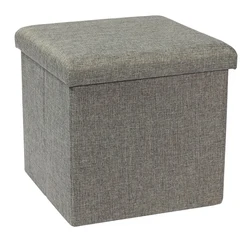 Bailey Folding Storage Ottoman Stool Padded Seat Footrest Stool with Storage Space End of Bed Ottoman