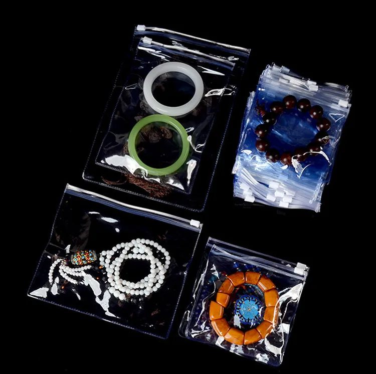 200pcs 4x6cm Clear PVC Anti-Oxidation Ziplock Jewelry Display Pouch Resealable Plastic Packaging Bag