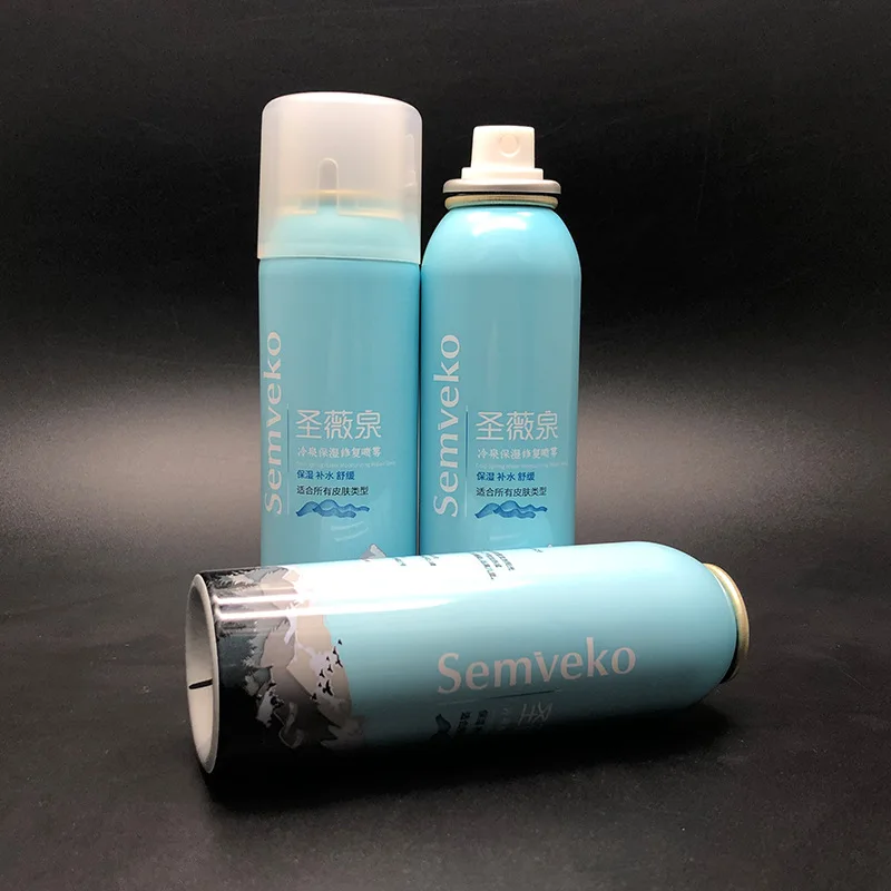 Manufacturers Customized 100ml 150ml 200ml Moisturizing Spray Sunscreen Spray Aerosol Can Interface Moss Aluminum Can