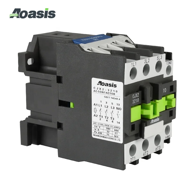 CJX2-3210 32A ac3 ac4 contactor ac magnetic contactor 3 pole 3 phase 24v 36v 110v 220v 380v 440v coil IEC gb14048.4 AOASIS