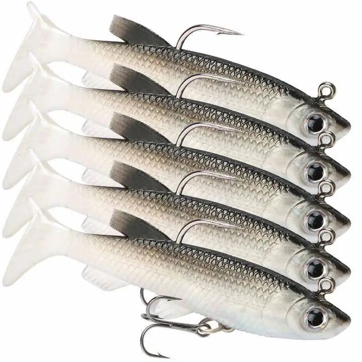 Oem Jig Hook Silicone Soft Bait Set Swimbait 8cm/13g Fishing Wobblers Artificial Rubber Baits For Pike Bass Lure Tackle
