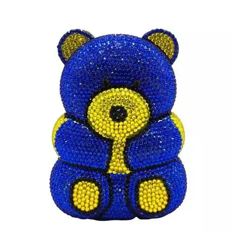 
High Quality Ladies Party Bear Rhinestone Clutch Evening Bags Women Bling Crystal Bear Clutch Bag Crystal Purse For Woman 