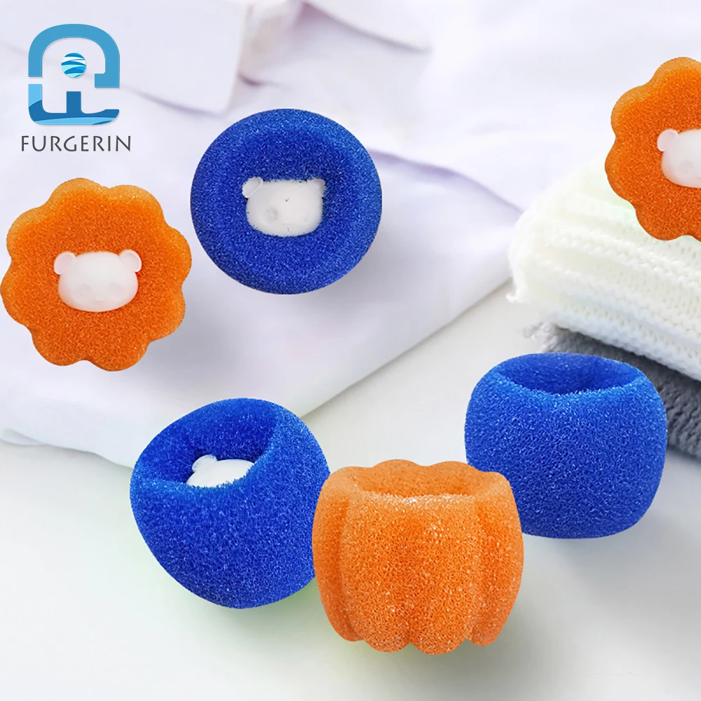 Washing Machine Sponge Cleaning Ball Sticky Hair Decontamination Anti Clothing Entanglement Magic Decontamination Cartoon Design