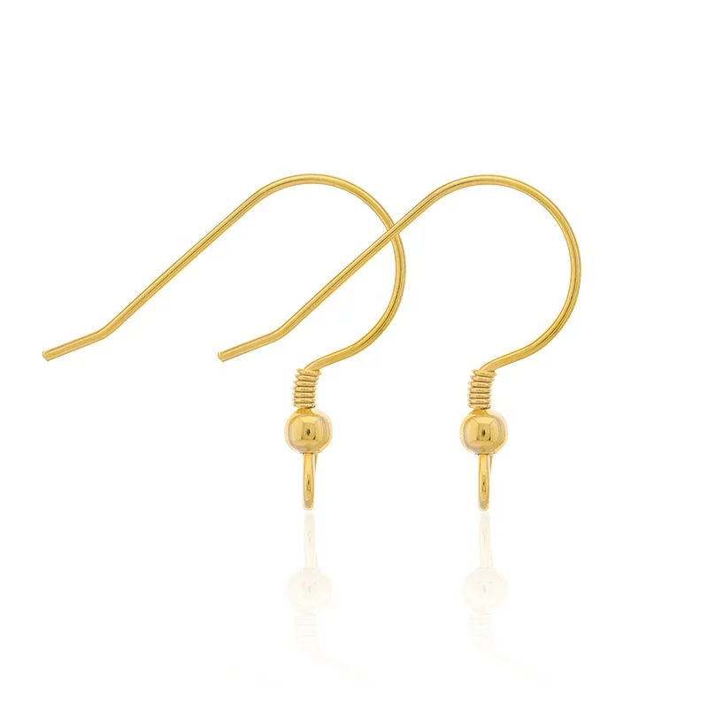 Earring Hooks Hypo Allergenic Ear Wires with Ball and Coil  Fish Hook Jewelry Findings
