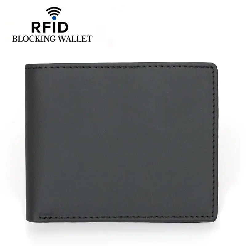 High Quality Cowhide Leather Wallet short Purses Money Credit Card Holder Man Wallets wholesale