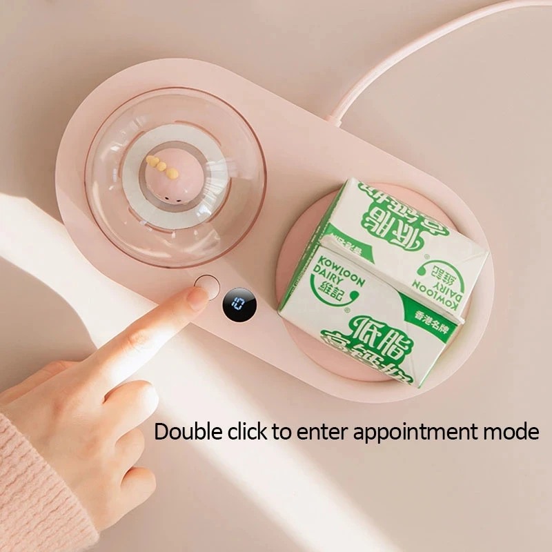 Cup Warmer Heater Mug Heating Coaster Smart Thermostatic Hot Plate Milk Tea Water Heating Pad with Aromatherapy Lamp For Home