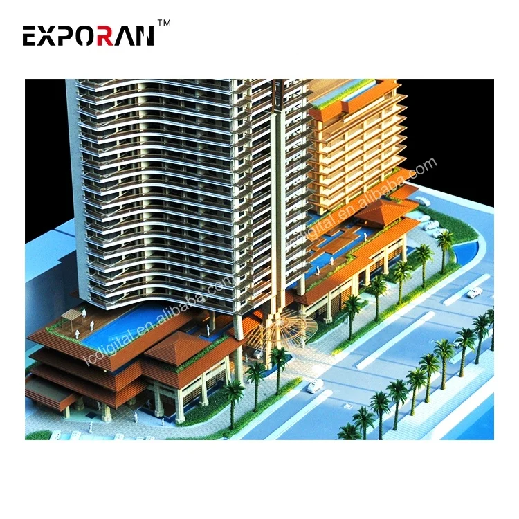 Architectural acrylic 3d models for business center in other construction & real estate