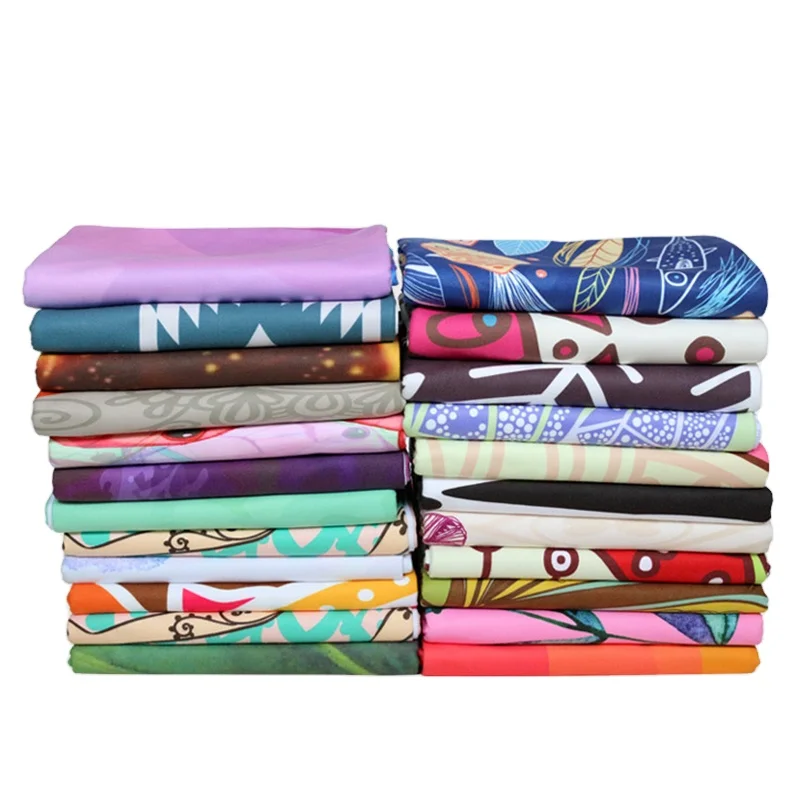 Eco Friendly Non-slip Grippy Soft Microfiber Printing Yoga Mat Towel