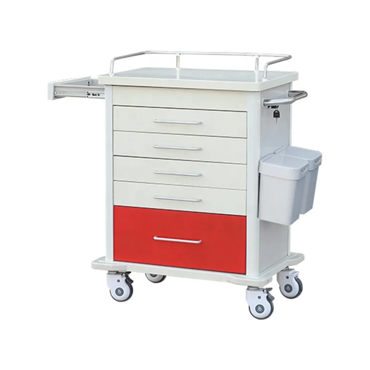 
Agent price mobile ABS medical emergency instrument cart hospital trolley 