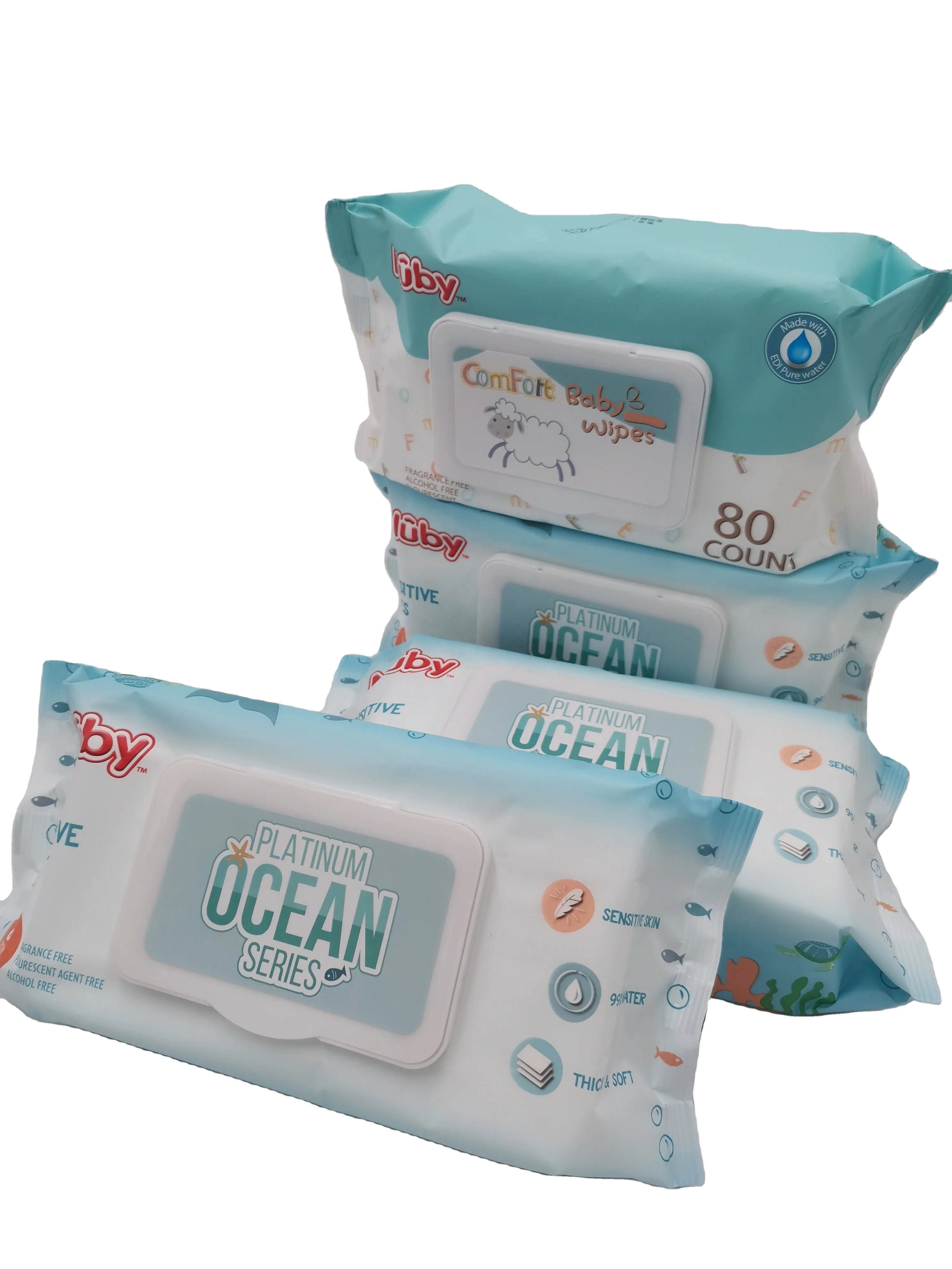 Manufacturer Support OEM/ODM NUBY Brand Free Sample Baby Wet Wipes China Household Non-woven Personal Cleaning Care for Baby
