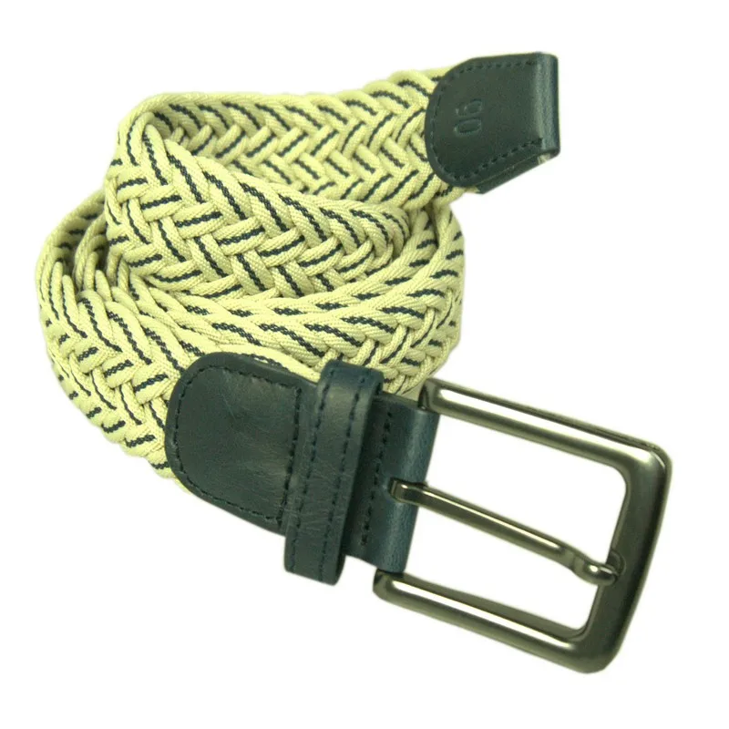 Belt Men Braided Colorful Casual Gun Metal Alloy Buckle Wholesale Fashion Non Stretch Adjustable 35mm Belt