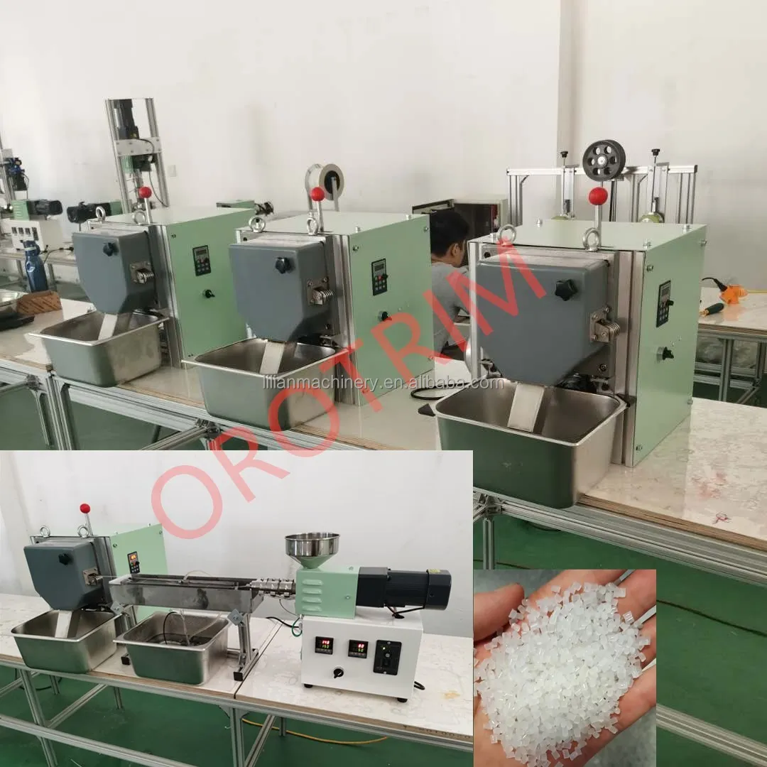 SJ15 lab mini single screw plastic granulating production line extruder desktop recycling pelletizing