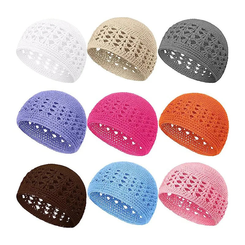 BESTELLA Brand Wholesale knit Muslim Egyptian Prayer skull beanies hat Kufi Islamic Kofi Embroidered Kufi Hats without cuff