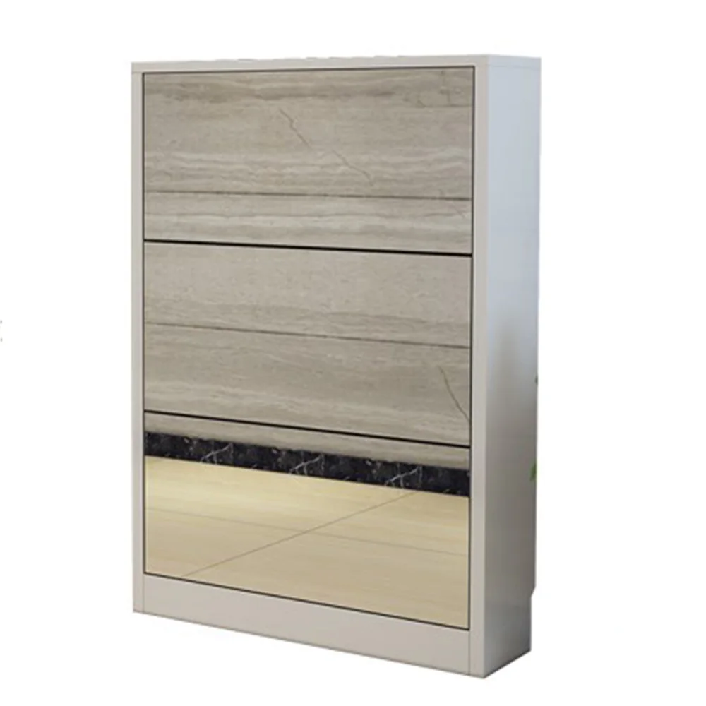 Living Room Furniture Space Save Storage Wooden Shoes Cabinet Racks Luxury Modern Shoe Cabinet With Glass