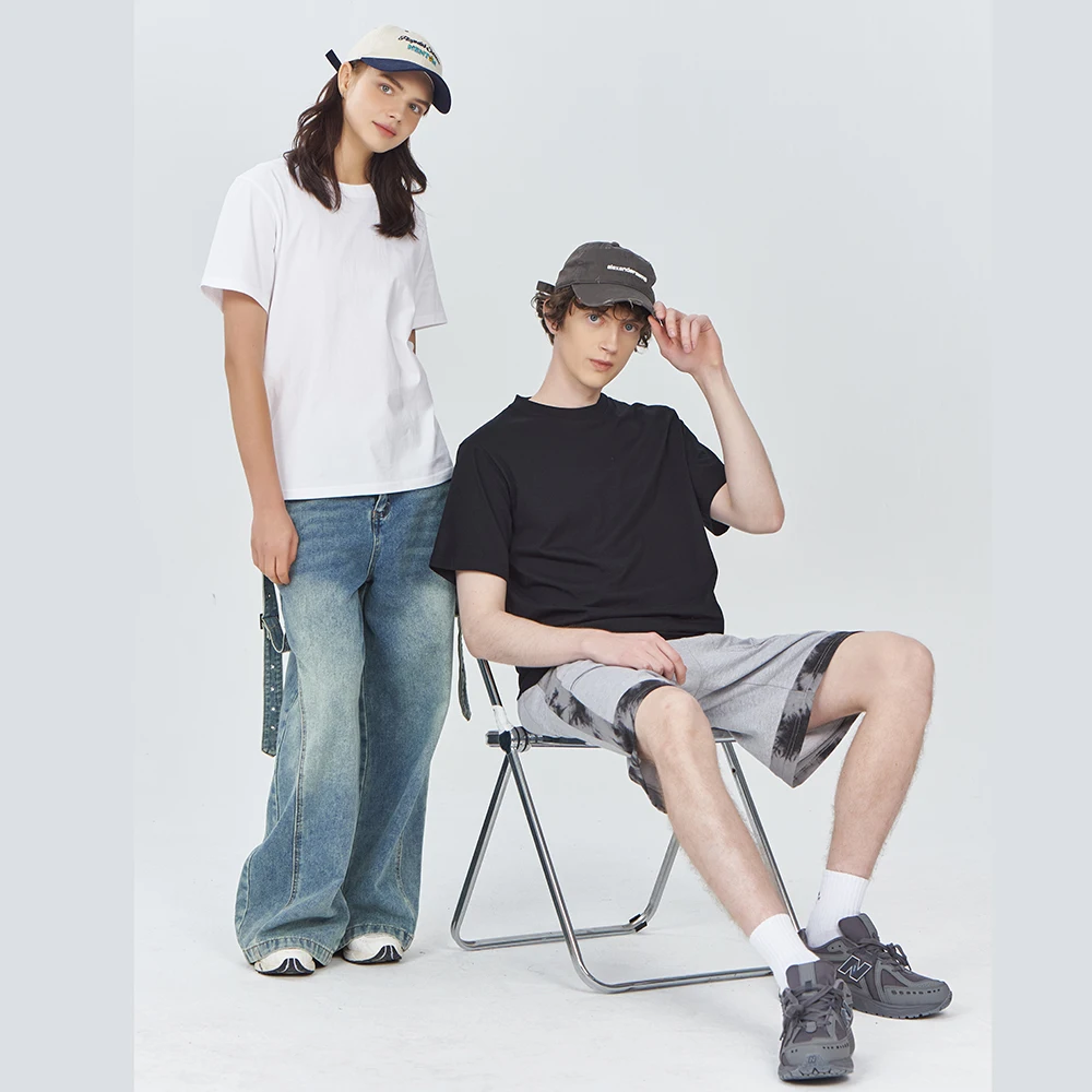 Wholesales Boxy Heavyweight T-shirts Cotton Fabric Tee Shirts Unisex Blank Tshirts Fit T Shirts Men for Oversize