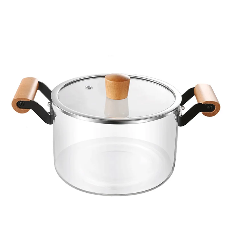 Wholesale Clear Safe Pyrex Glass Cookware Household kitchen cookware glass pot High borosilicate glass cooking pot