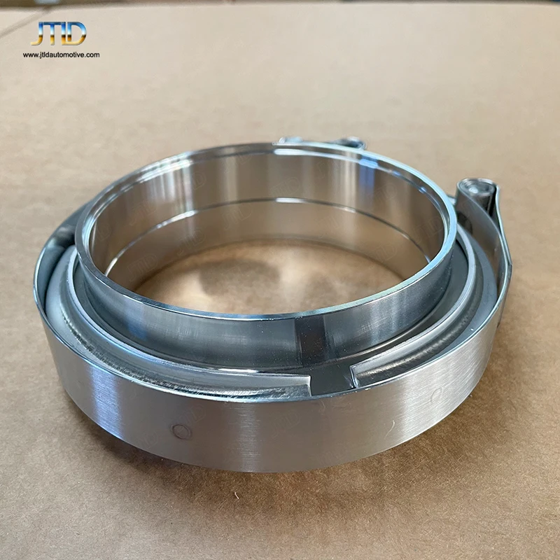 JTLD Universal 4 inch 304SS Standard V-band Clamp Male and Female Flange Kit For Exhaust System Downpipe