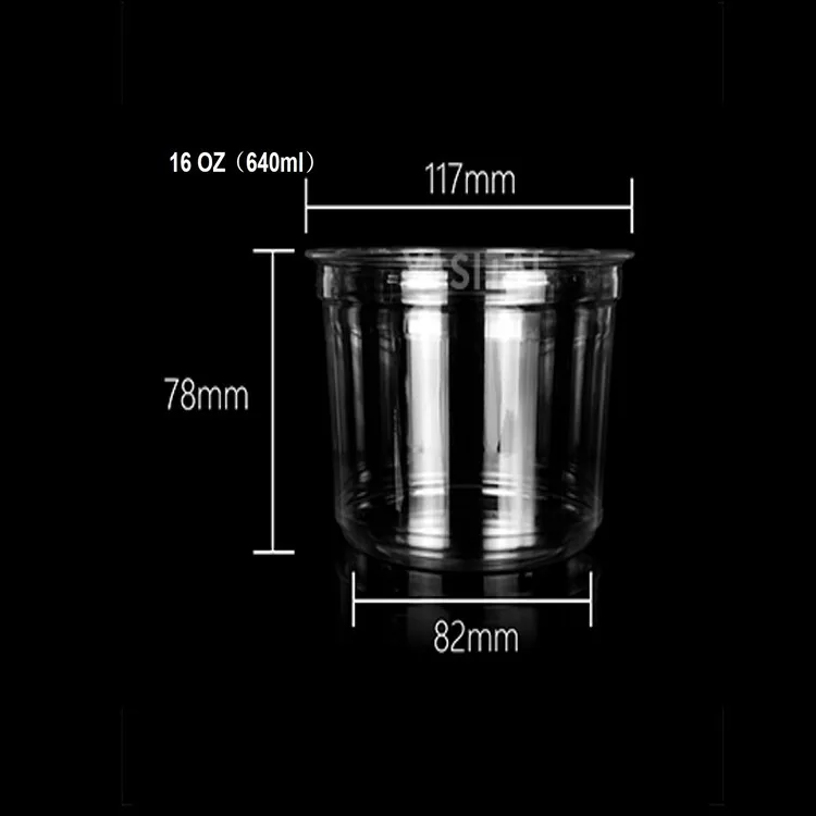 7oz 9oz 10oz 12oz 14oz Biodegradable 7oz 200ml PLA Transparent Plastic Cup Compostable Disposable Cup