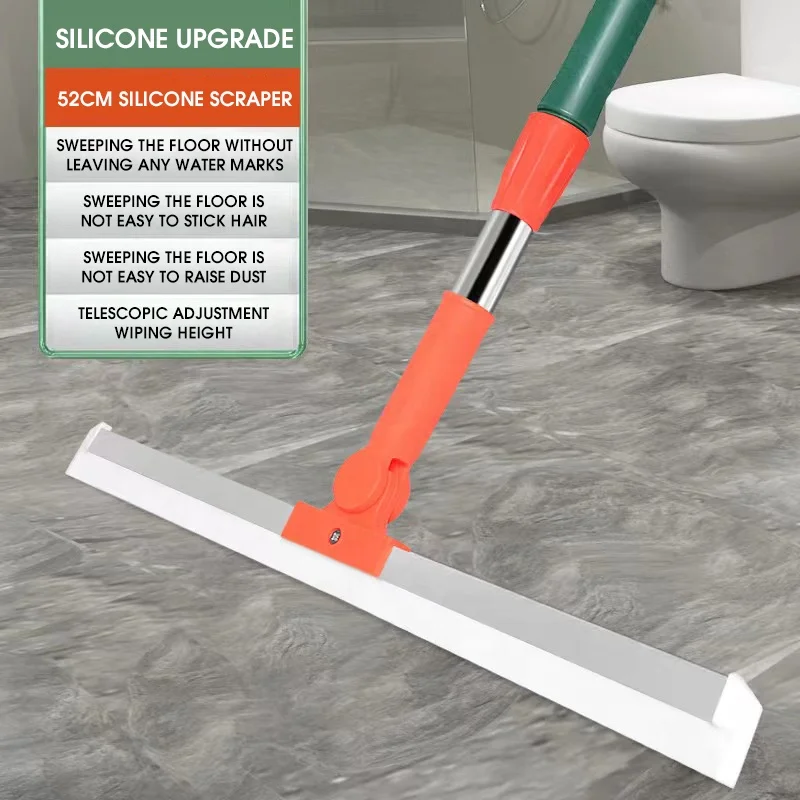Household Cleaning Products Multifunctional 52CM 180 Degree Spin  Silicon Broom Floor Window Cleaner
