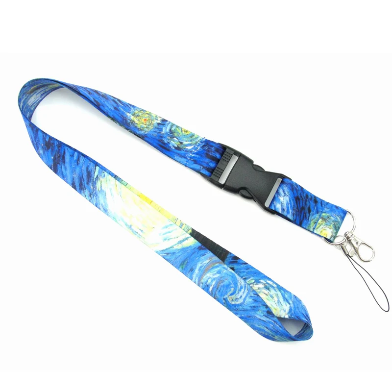  Van Gogh Neck Lanyard Keys ID Holder Strap Cell Phones Cameras Bags Accessories Detachable Lanyards with Quick Release