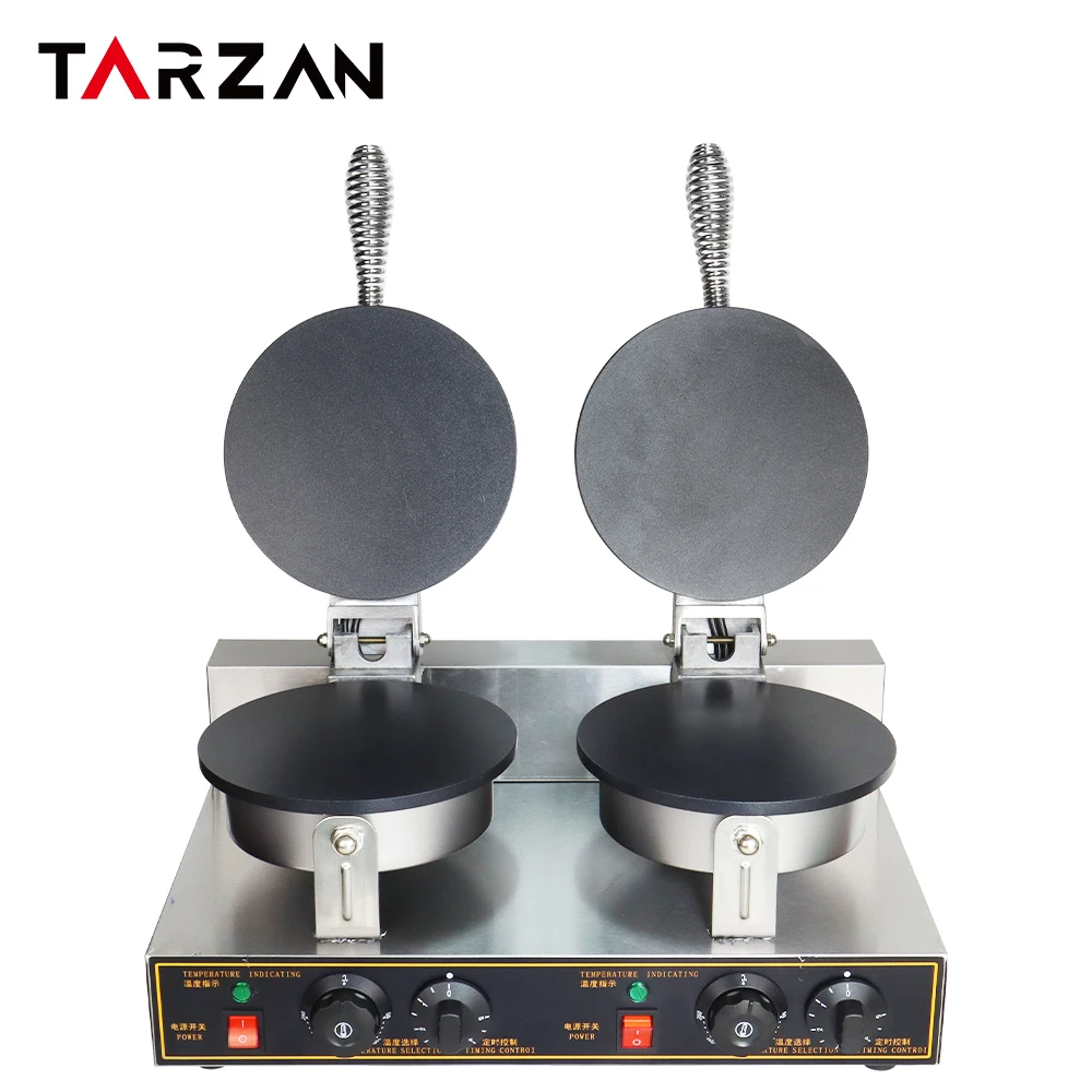 Double Headed Wafer Egg Roll Biscuit Making Machine Electric Ice Cream Cone Baking Equipment