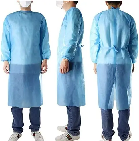 Blue Isolation Gown Disposable Medical Reinforced Sterile woman clothes isolation suit Surgical Gowns disposable sterile gowns