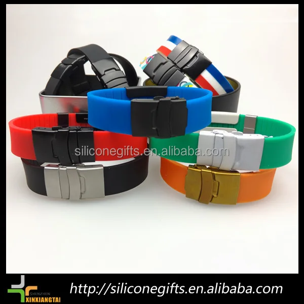 Cheap customized Personalized  bracelet custom silicone stainless steel  plate silicone bracelet
