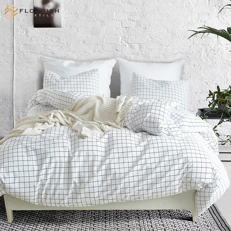Flourish OEM Custom King Size Bedding Quilt Lyocell Fabric Blending Cotton Luxury Duvet Cover Set Bedding