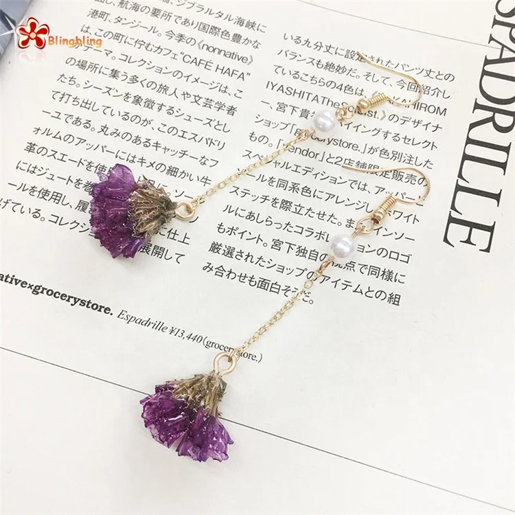 Professional Manufacturer Flower Jewelry Chinese forget me not resin flower charms Necklaces Pendant