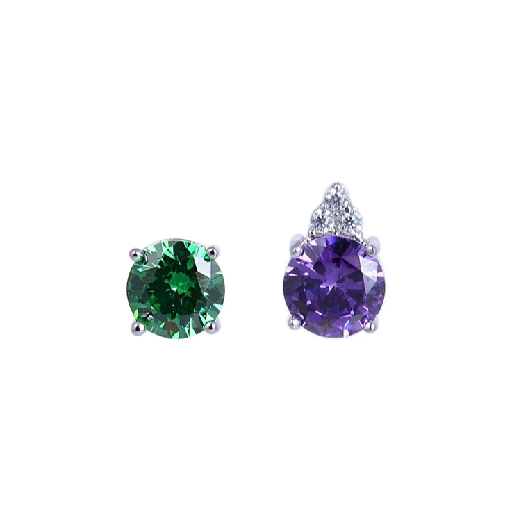 
New Style Deep Amethyst Emerald Earring Stud Set Pack 