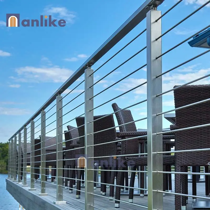 Anlike Residential Staircase Baluster Customized Cable stainless steel exterior stair balustrade balcony railing