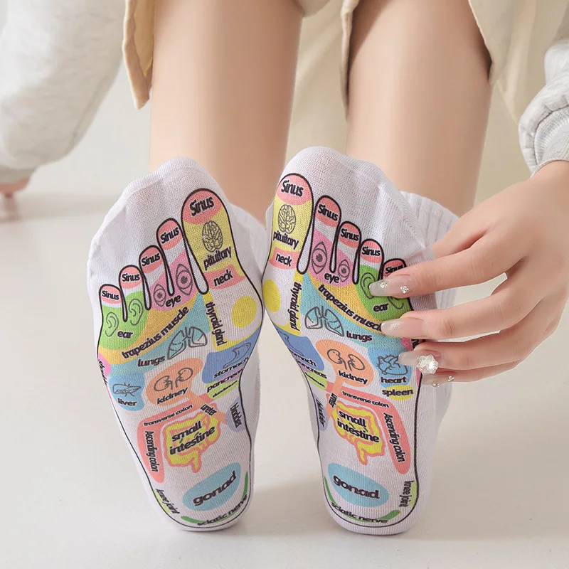 Wholesale Acupoint Foot Massage Socks Acupuncture Acupressure Reflexology Socks With Massage Tool