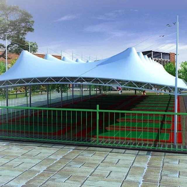 Tensile Membrane Structure Tennis Court Waterproof UV Resistant Fabric Canopy Roof