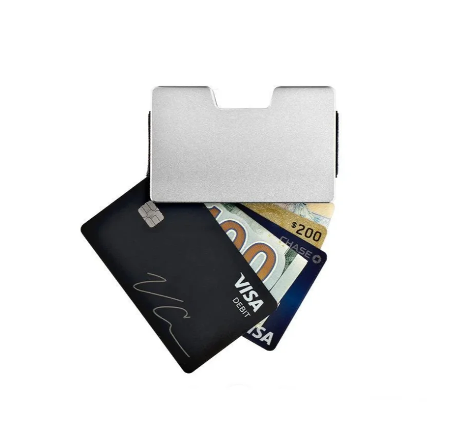 Business Metal Card Holder With RFID Blocking Function Space Grade Lightweight Matte Aluminum Non Traditional Wallet