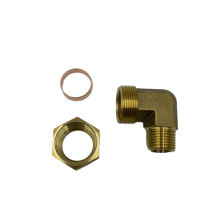 Compact Brass Fittings 90-Degree Connections Solar Energy Installations Externally Threaded Brass Elbow