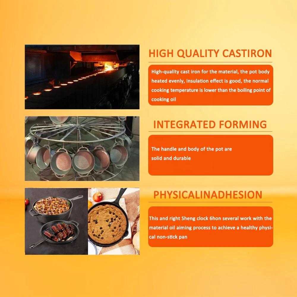 Manufacturer Cookware Pre Seasond Eco Friendly Vintage Dutch Oven Cast Iron Pots and Pans Set