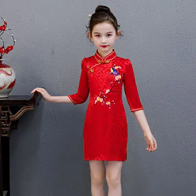 Традиционная одежда Qipao костюм платье для девочек традиционный Ципао Классическая старая мода китайские женщины этнический