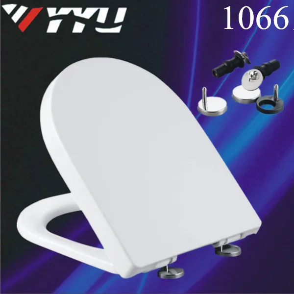 Small D shape good quality PP material toilet seat cover 2 push button quick release wc lid