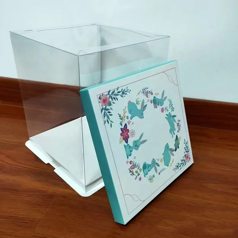 2022 Food Packaging Plastic Clear Cake Boxes Wholesale Cake Gift Boxes Transparent Customized Rigid Boxes Packaging Items Accept
