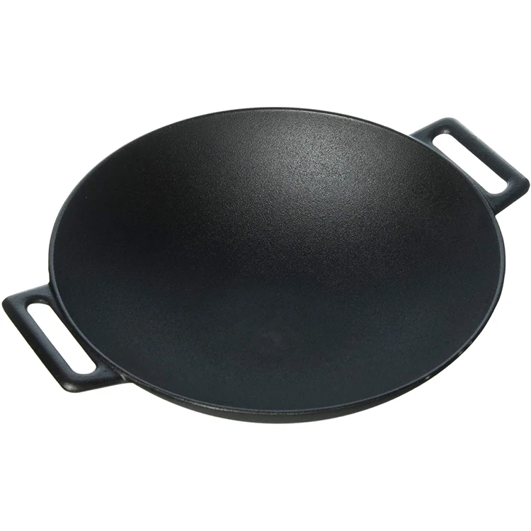 Hot sell  30 inches traditional cast iron wok pan with ear handles