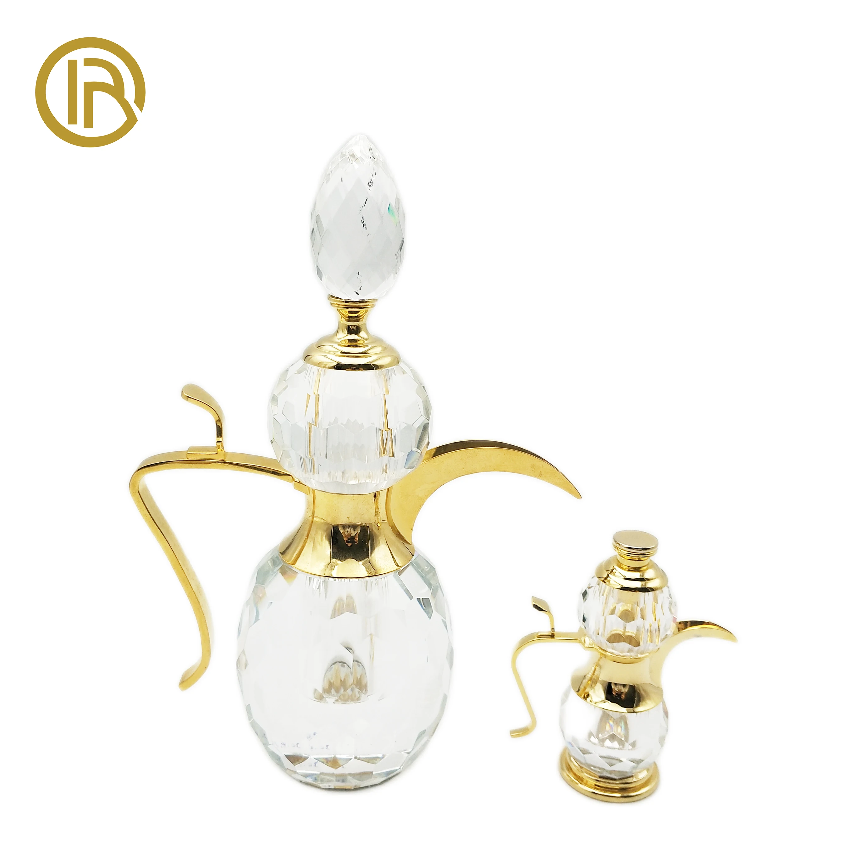 Quality Assurance Decorative Zamac Teapot Shaped Crystal Perfume Bottles Vintage Design Glass Perfume Bottle