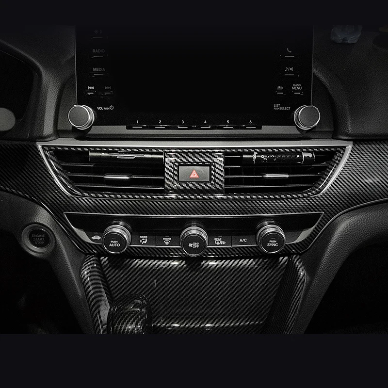 carbon fiber car interior accessories for honda accord 10th 2018-2022 gear shift panel steering wheel trim seat cover auto style