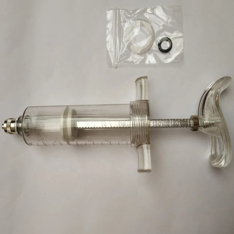 REUSABLE PLASTIC STEEL VETERINARY ANIMAL SYRINGE WITH DOSE NUT
